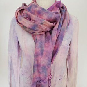 NEW soft silk cashmere Wrap‎ XL large Scarf cape shawl Pink blue purple peach